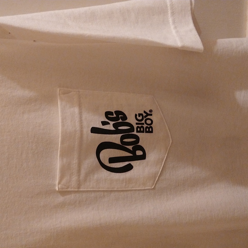 NWOT Bobs Big Boy men's black and white graphic tee Sz L - Picture 3 of 6